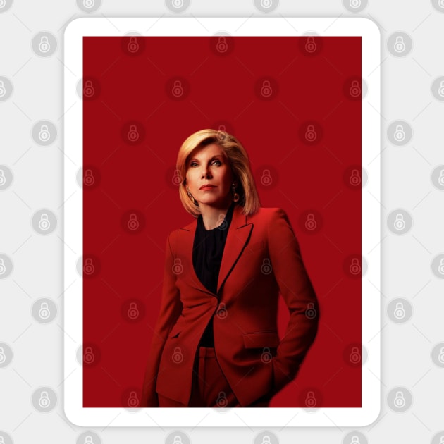 Diane Lockhart Red Sticker by baranskini